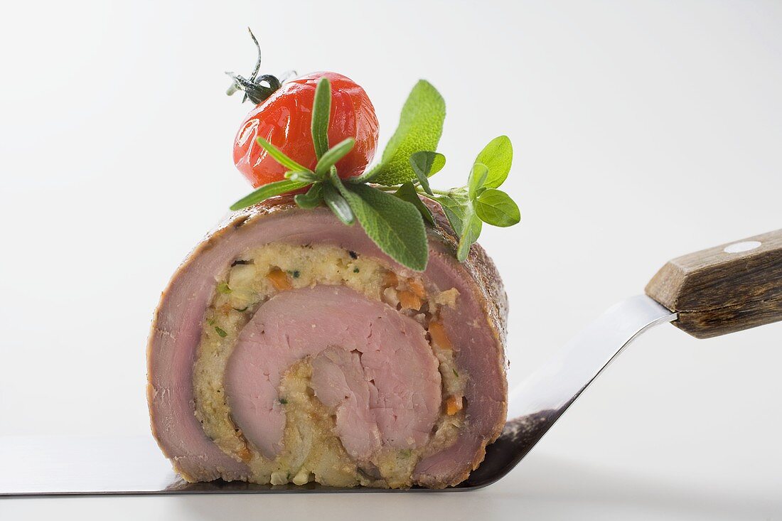 Meat roulade with vegetable and herb stuffing