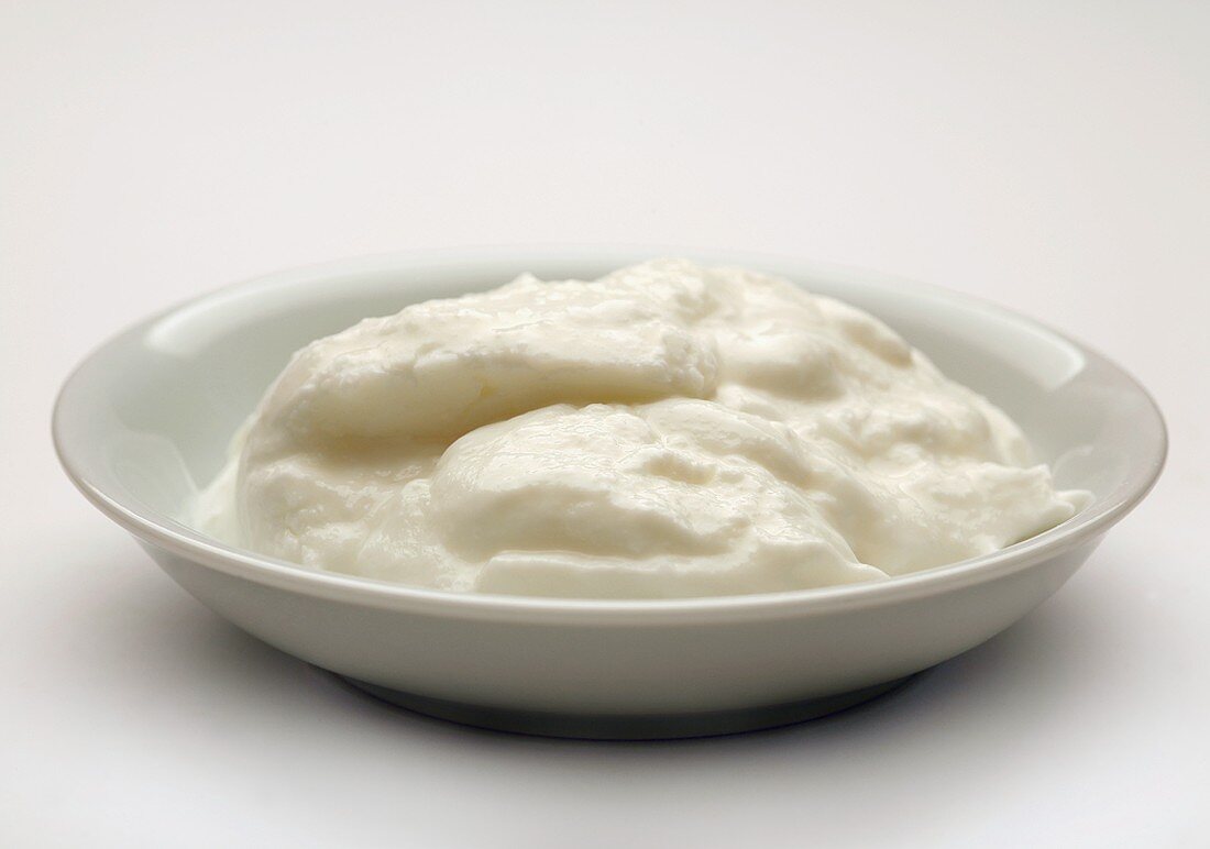 Sheep's milk yoghurt in a dish