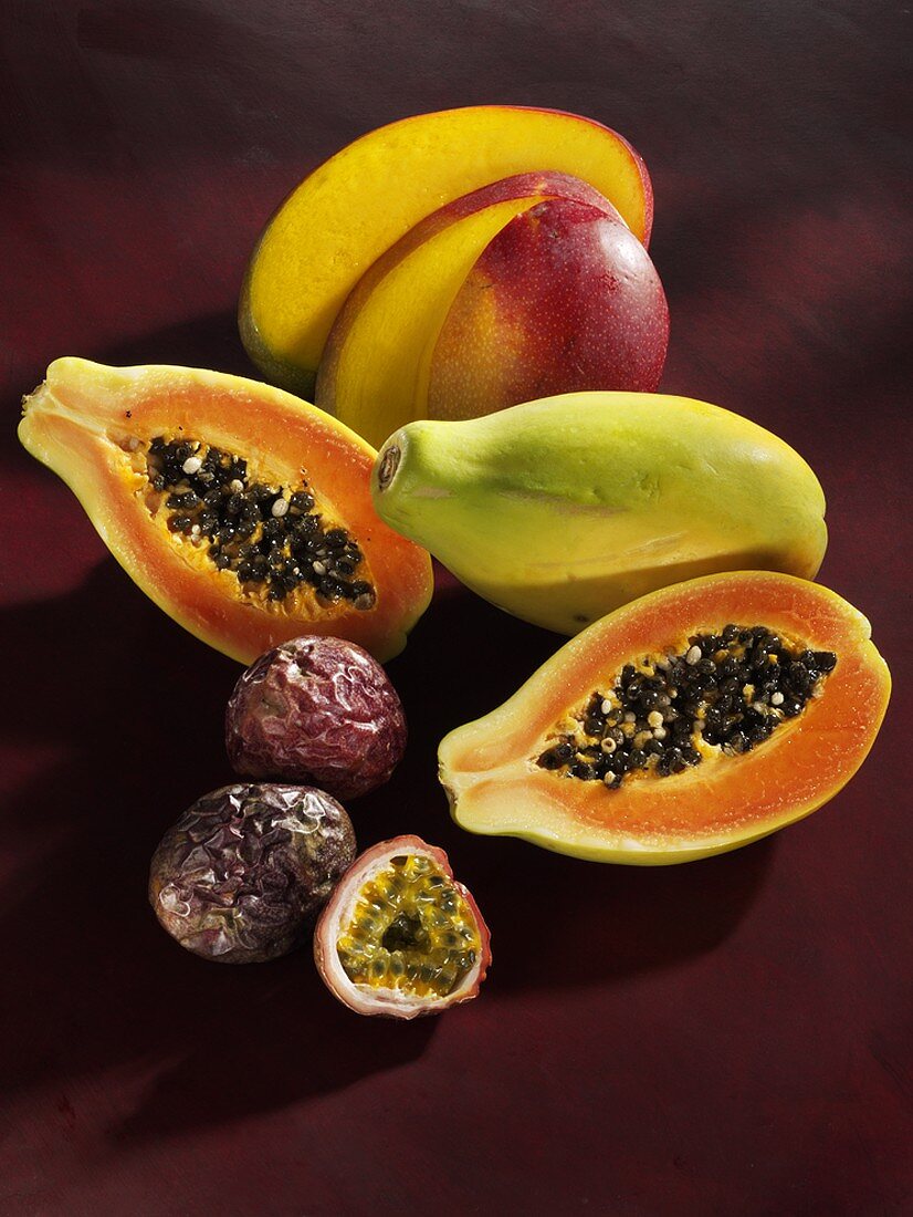 Mango, papaya and passion fruit