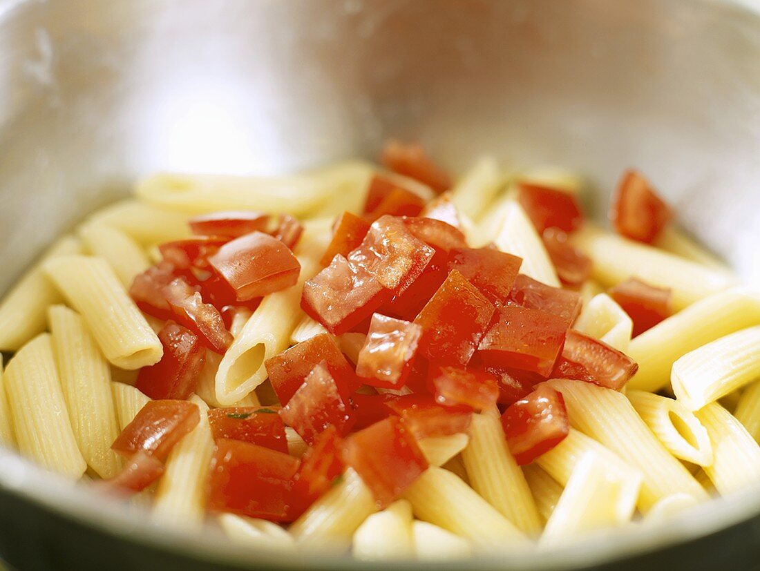 Penne mit Tomatenwürfel