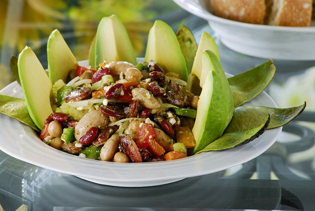 Bean salad with avocado