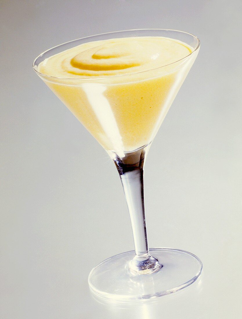 Vanilla blancmange in dessert glass