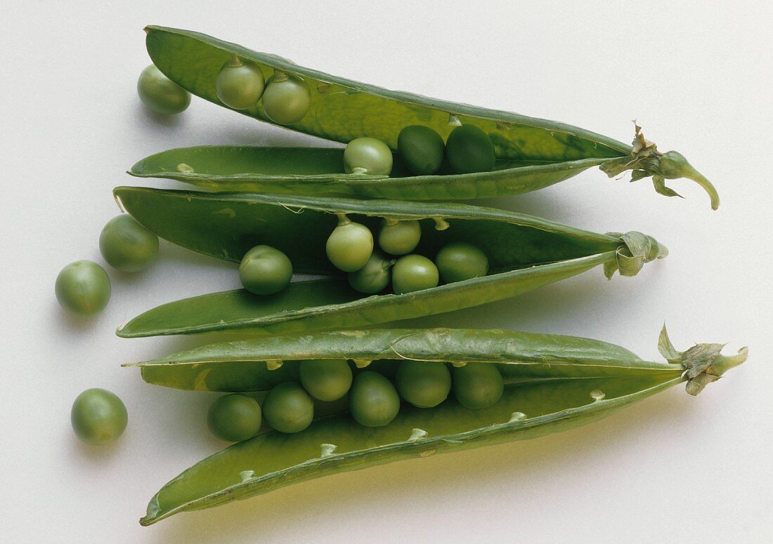 Three Opened Pea Pods