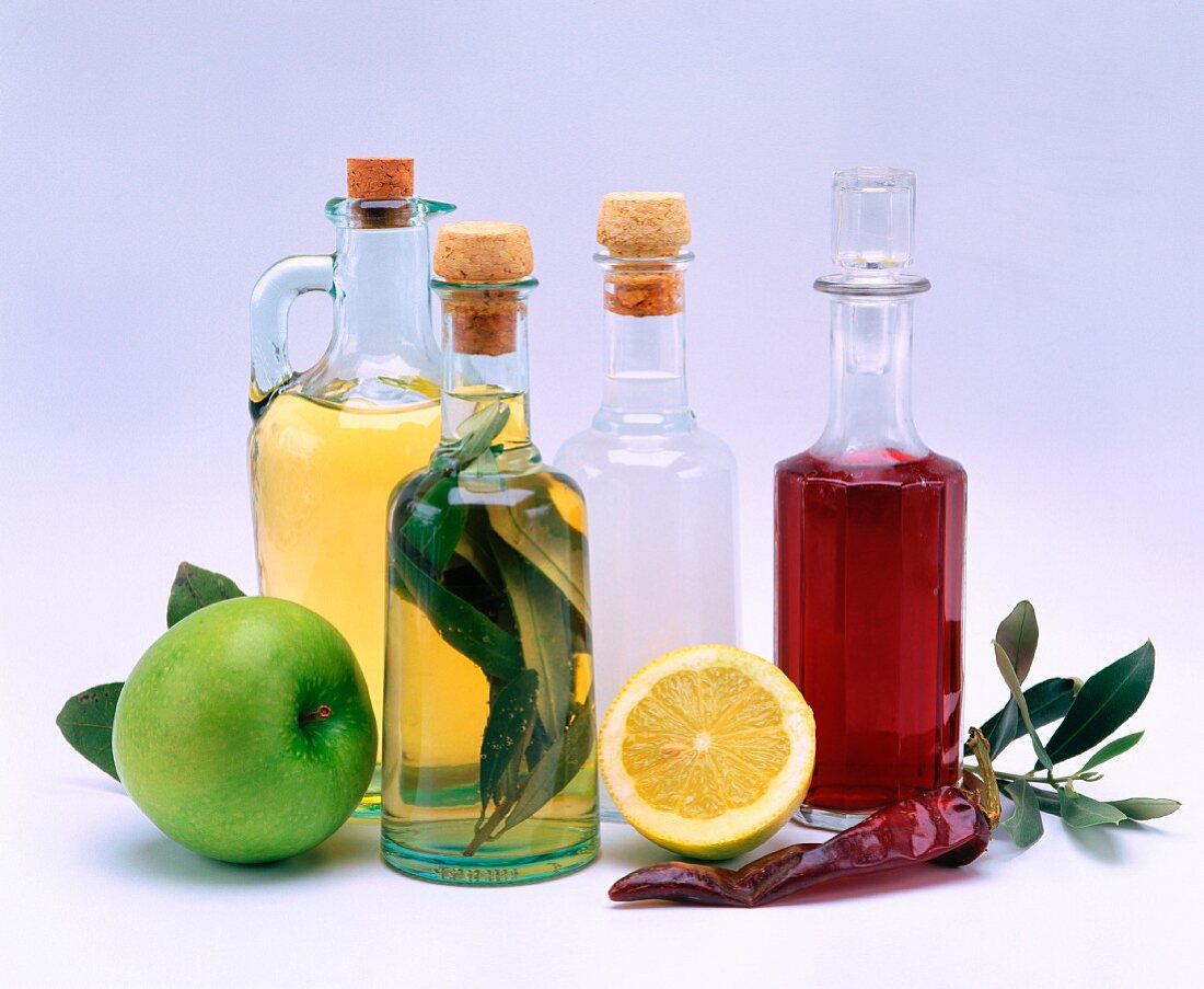 Assorted types of vinegar