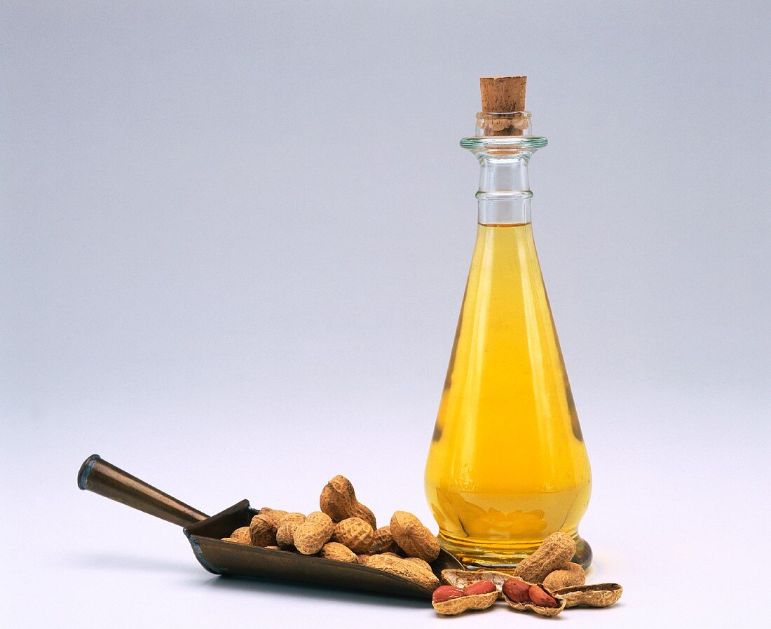 A bottle of groundnut oil