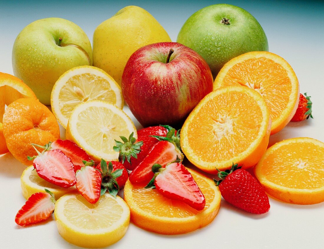 An arrangement of various fruits
