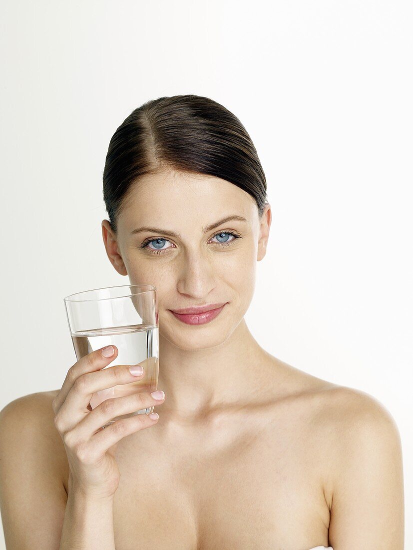 Woman with a glass of water