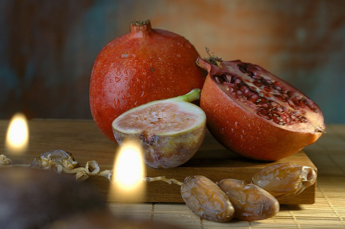 Pomegranates, fig and dates