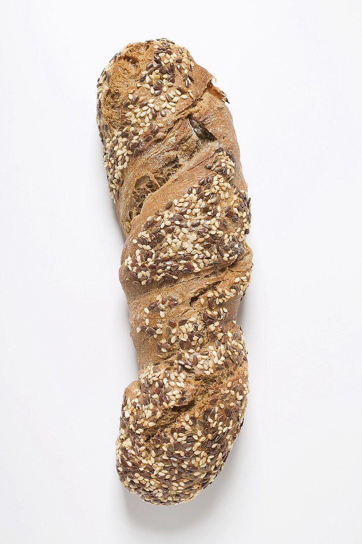 A grain baguette seen from above