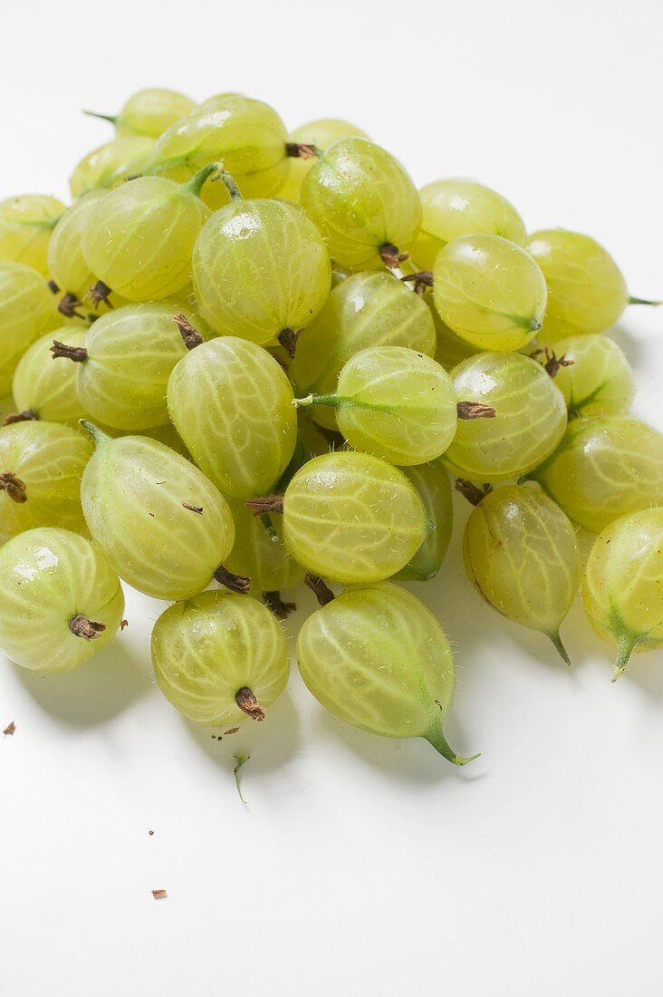 A heap of green gooseberries