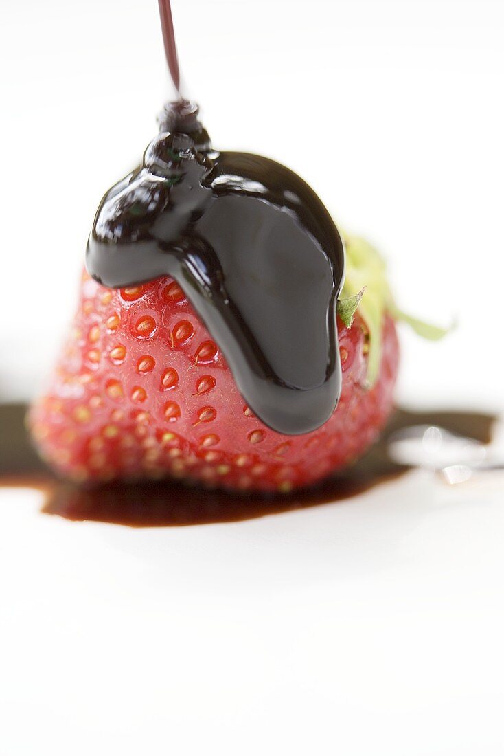Strawberry with chocolate sauce