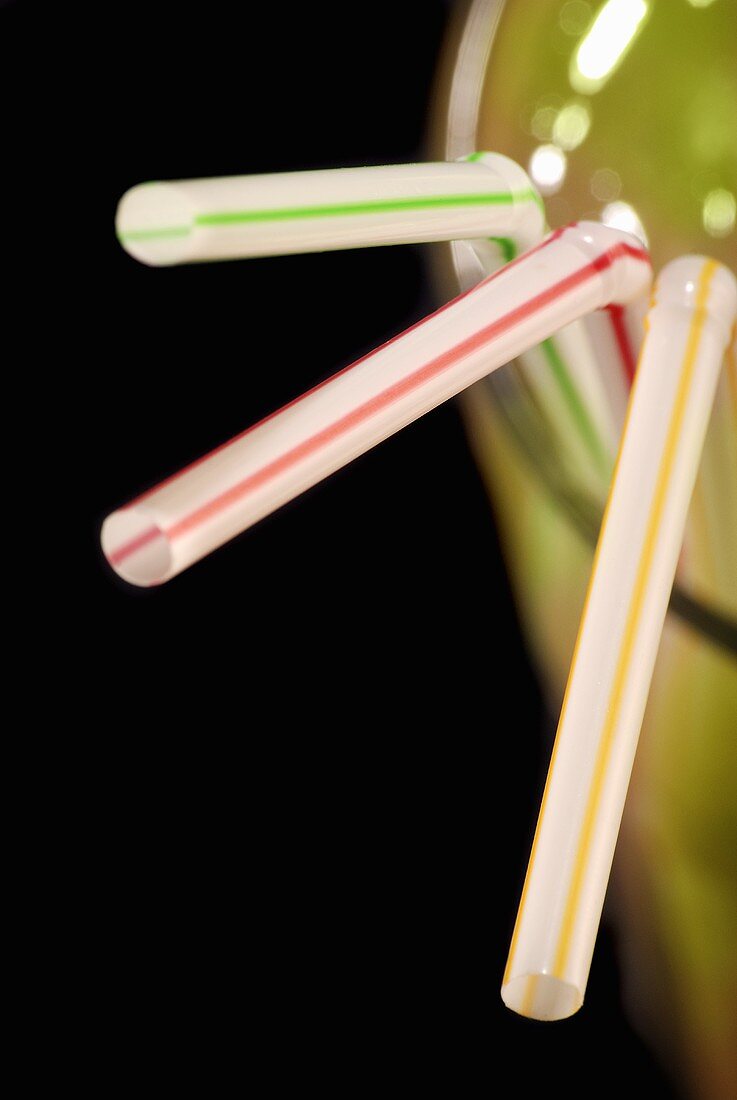 Three straws in a glass
