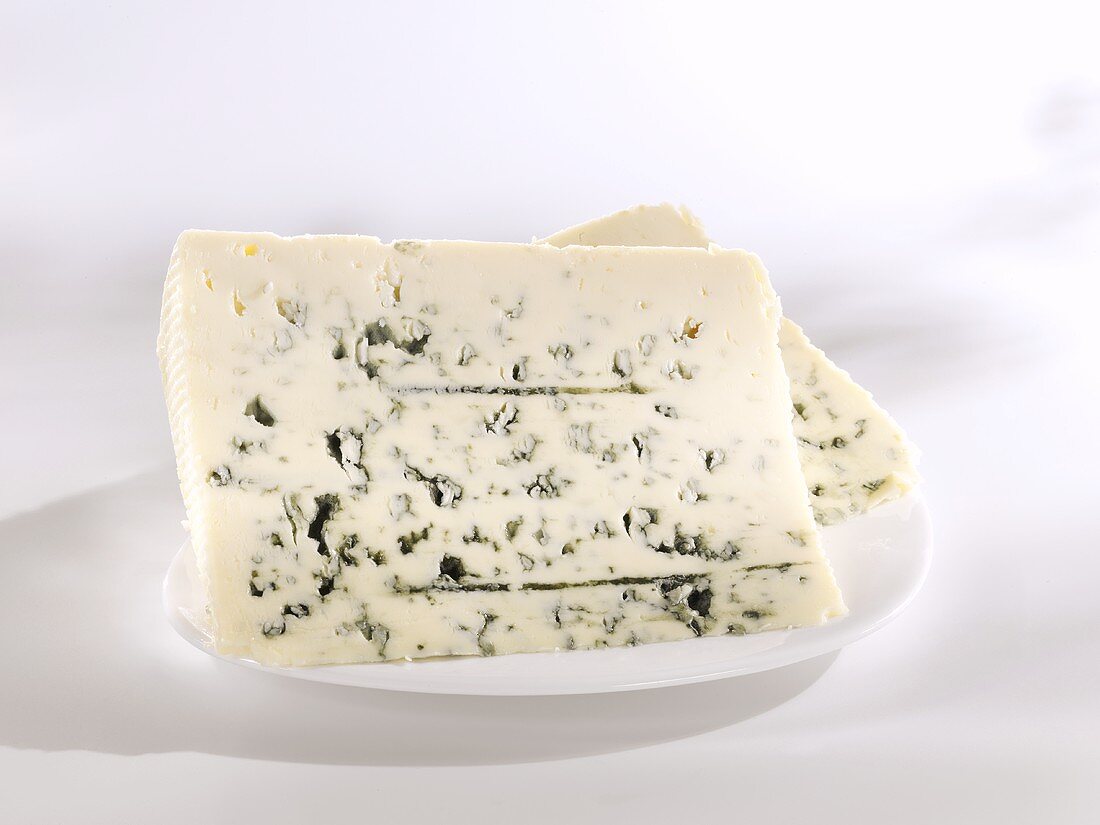 Two slices of Roquefort