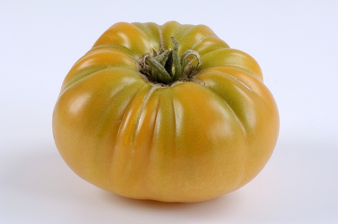 Eine Tomate (Sorte: German Gold)