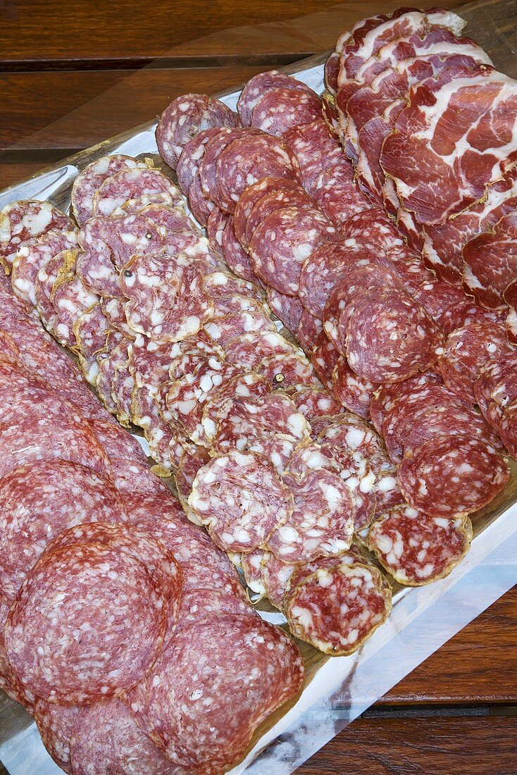 Various types of salami