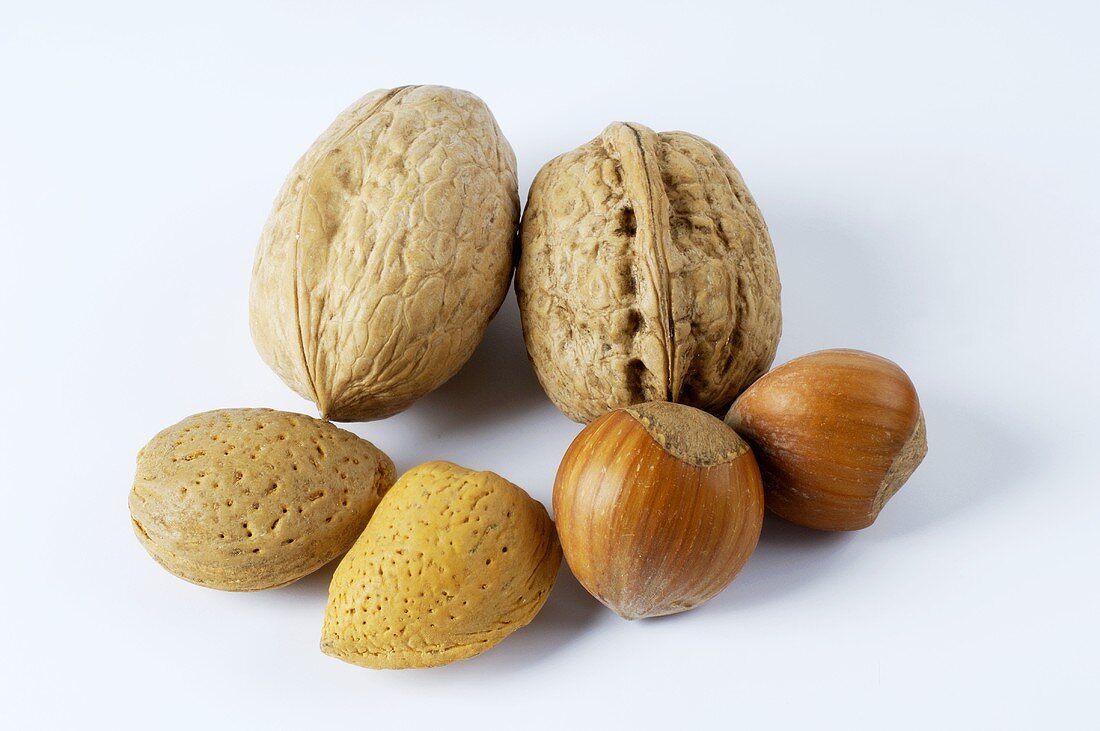 Walnuts, hazelnuts and almonds