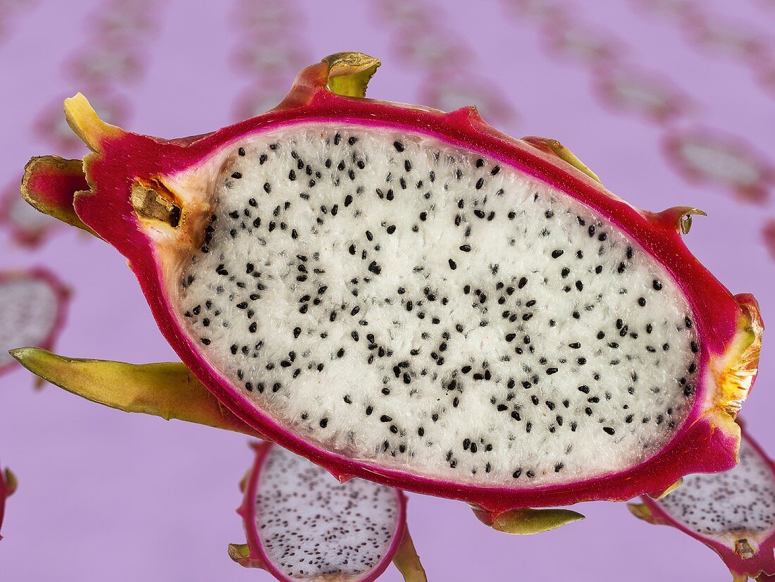 Halbe Pitahaya von oben