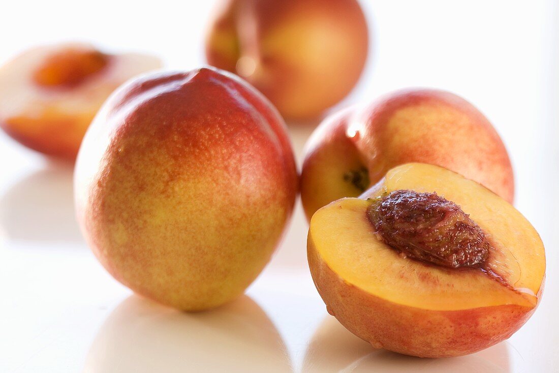 Nectarines, whole and halved