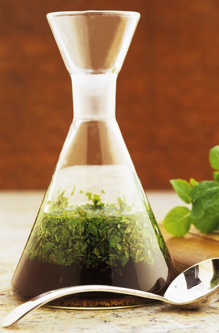 A carafe of mint sauce