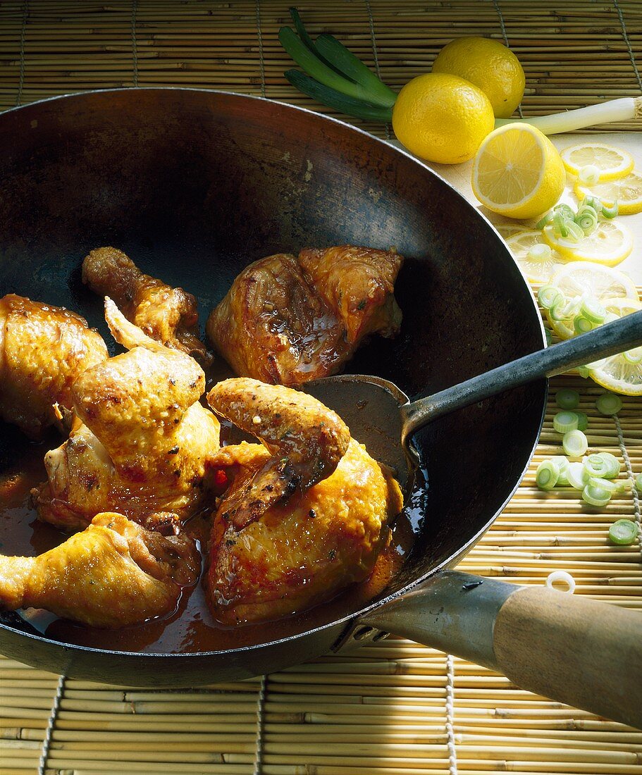 Wok-fried lemon chicken