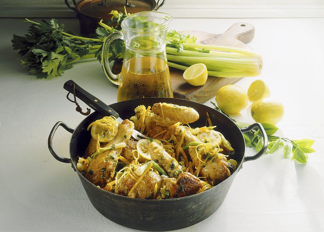 Lemon chicken with celery