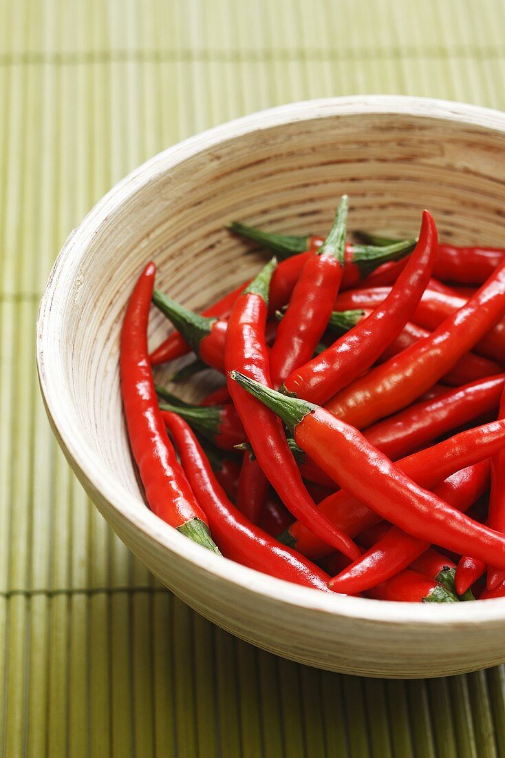 Red chillies in bowl