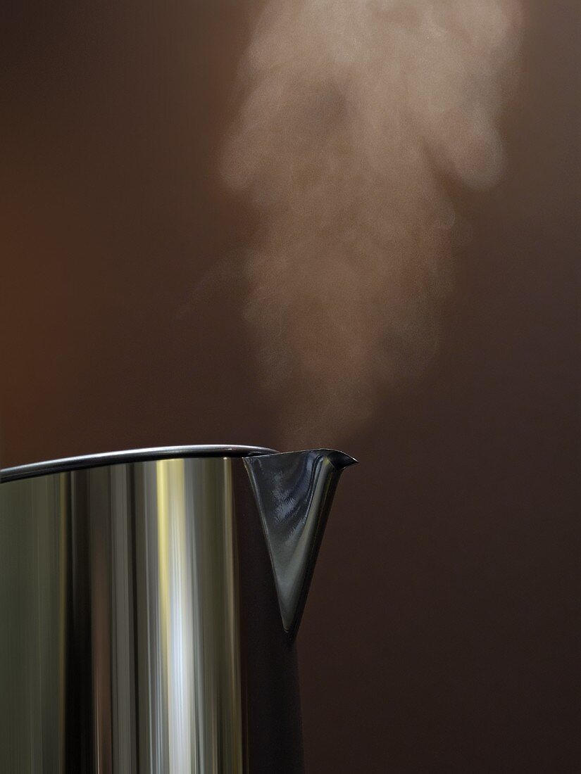 Steam rising from kettle