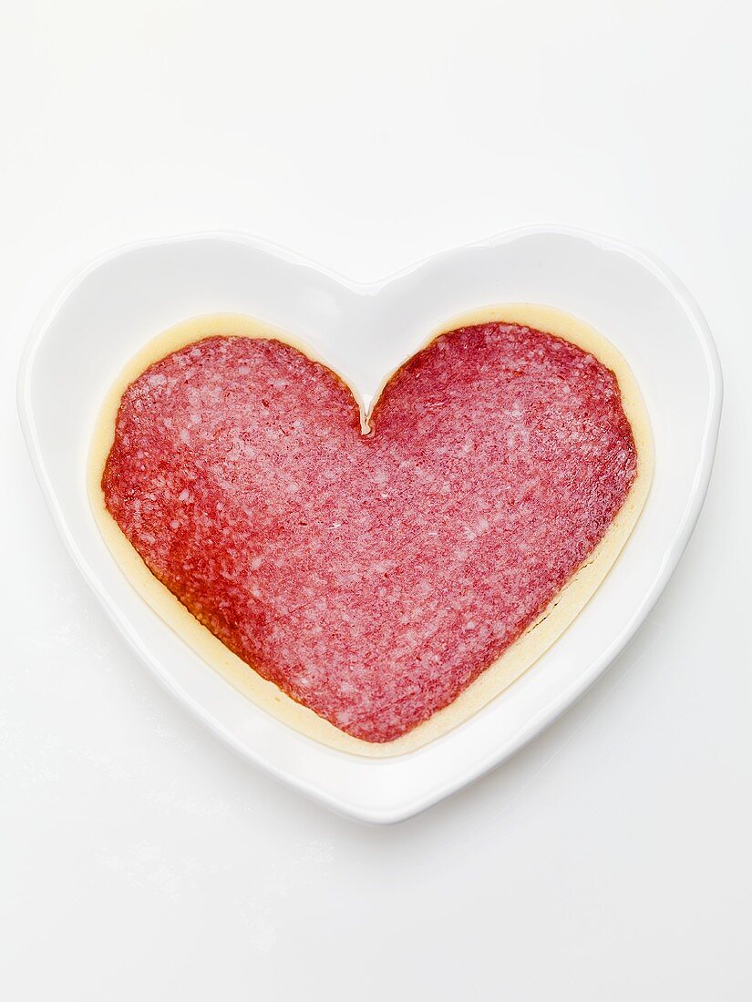 Salami and cheese heart