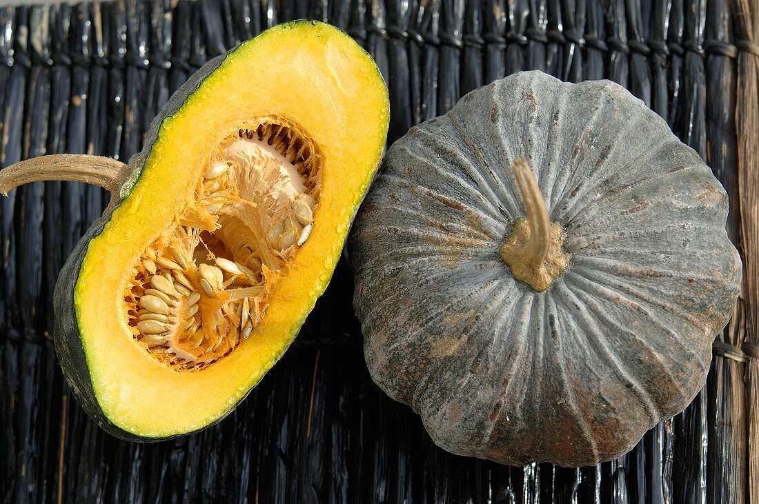 Whole pumpkin and half a pumpkin (Thailand)