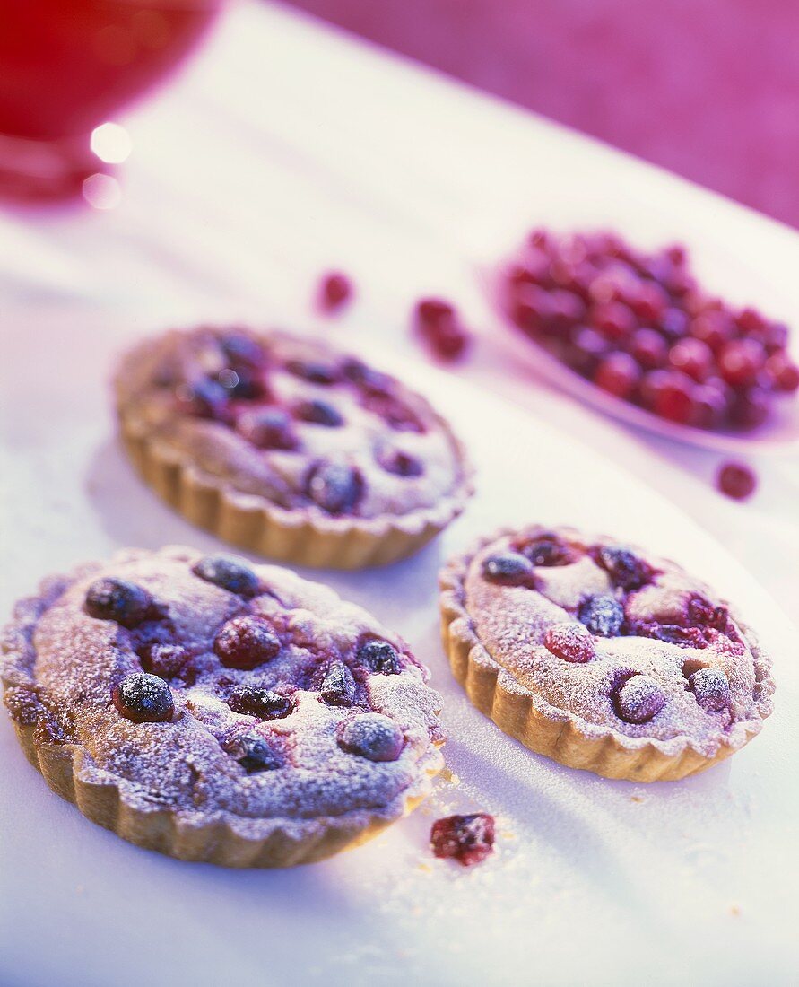 Cranberry and almond tartlets