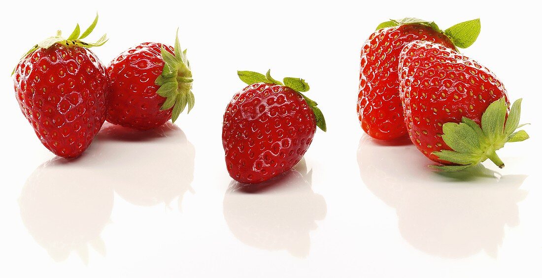 Five fresh strawberries
