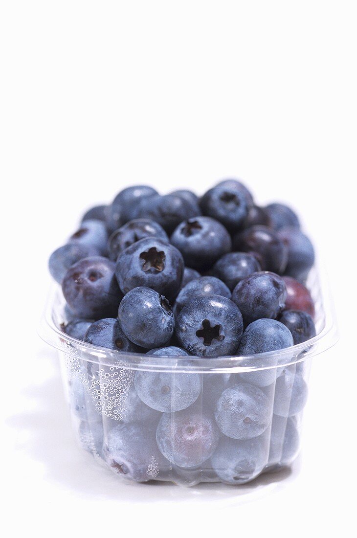 Blueberries in plastic punnet