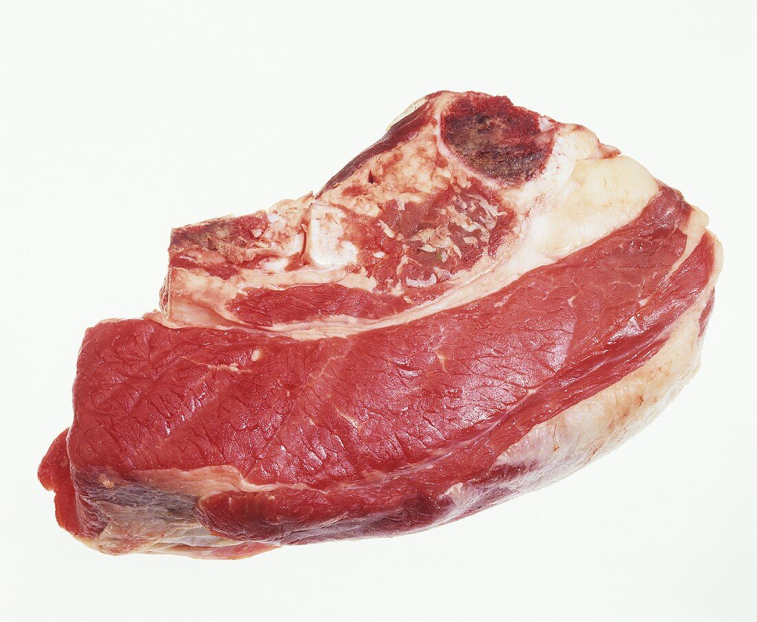 A piece of beef on the bone