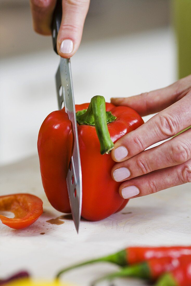 Slicing a pepper