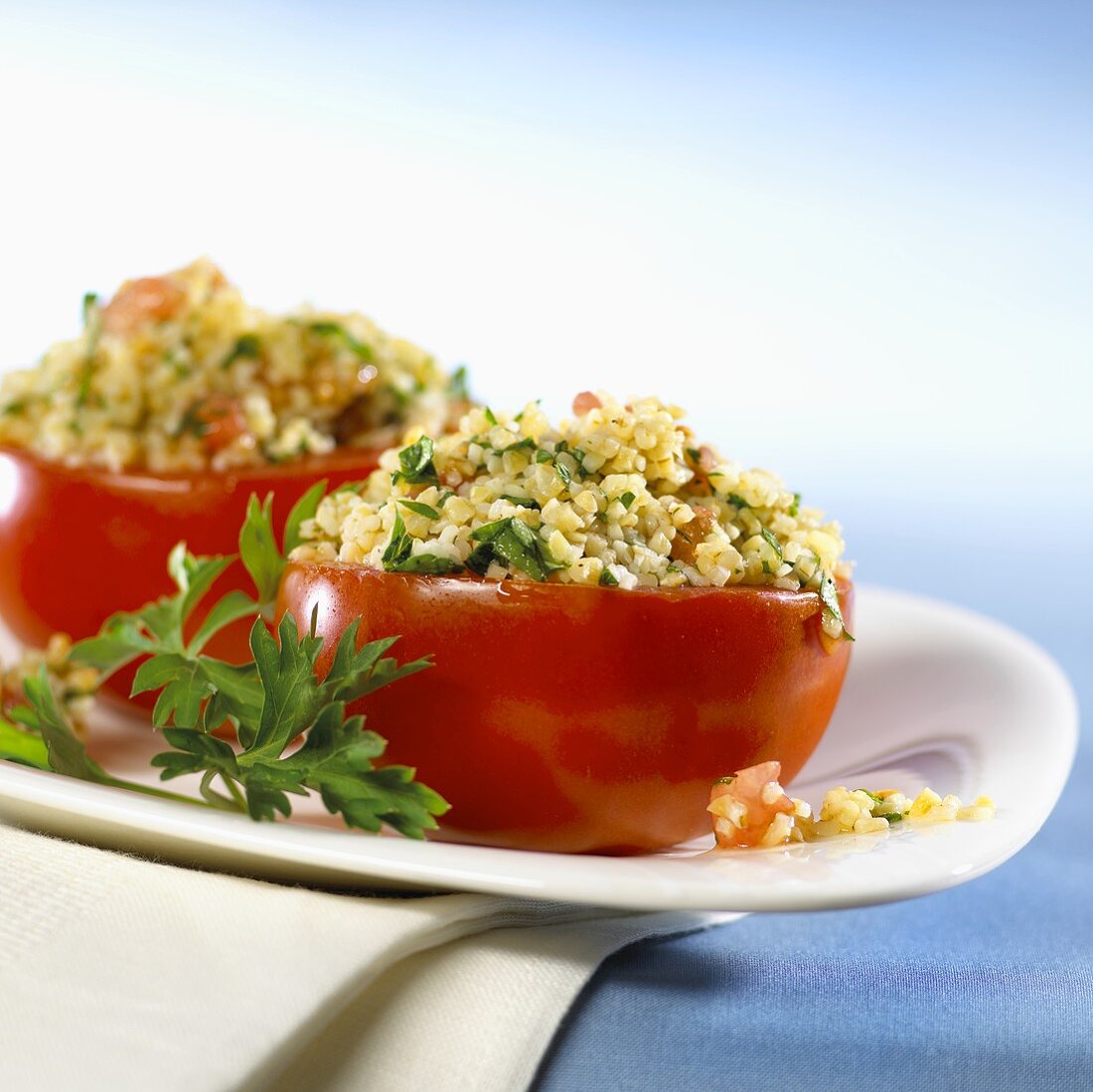 Tomatoes stuffed with bulgur salad