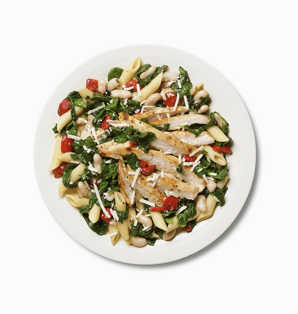 Tuscan Chicken Dish with Pasta and White Beans