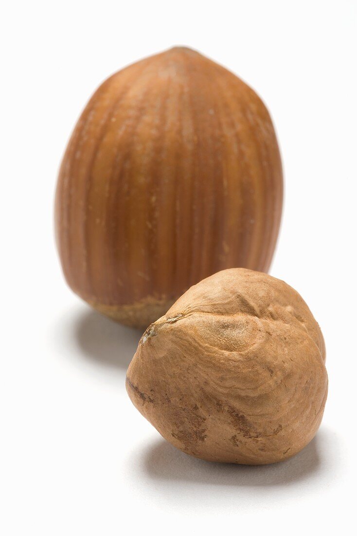 Unshelled and shelled hazelnuts