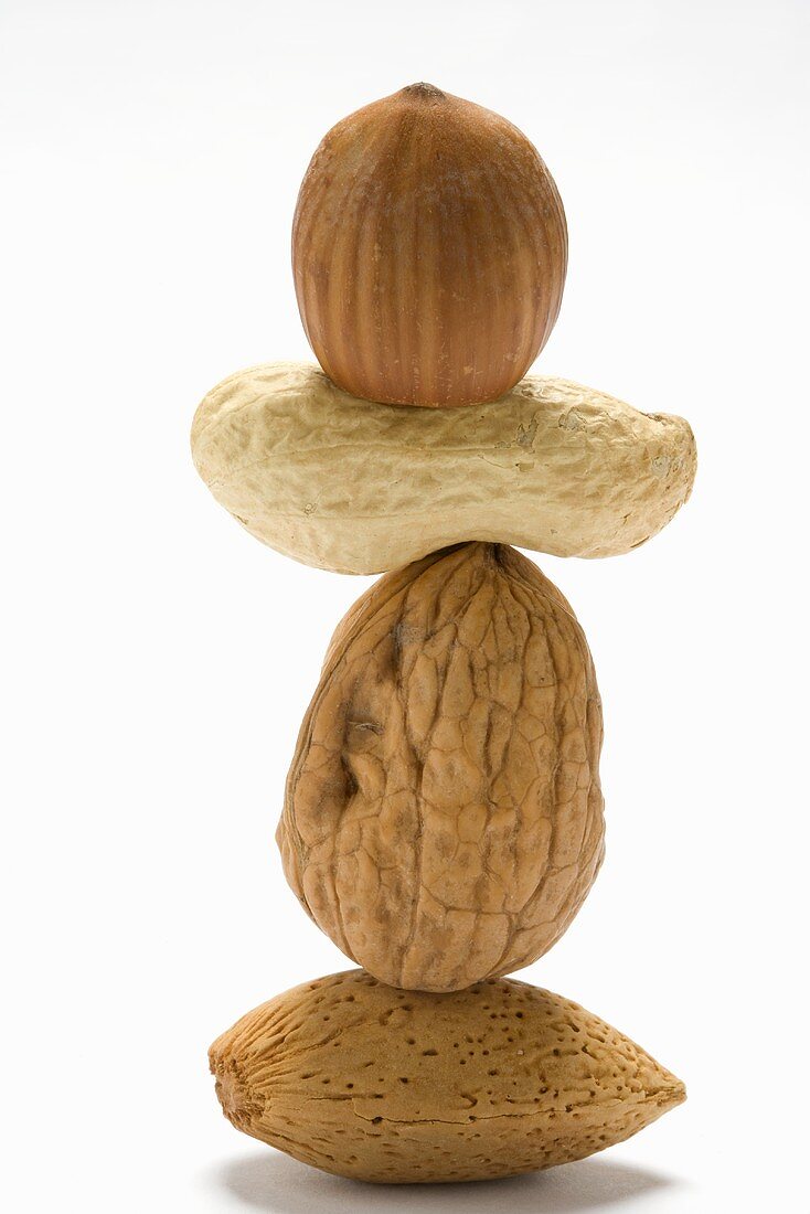 Tower of assorted nuts