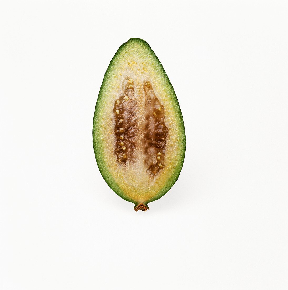 Half of a Feijoa on White Background