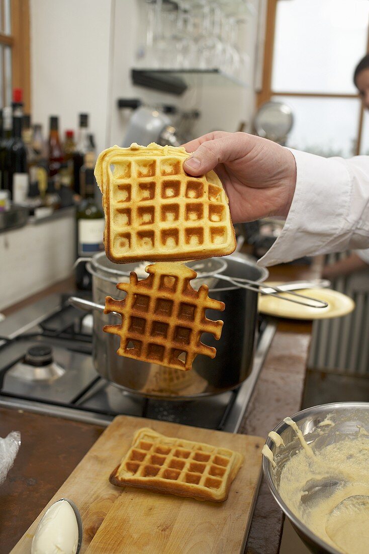 Frisch gebackene Waffeln