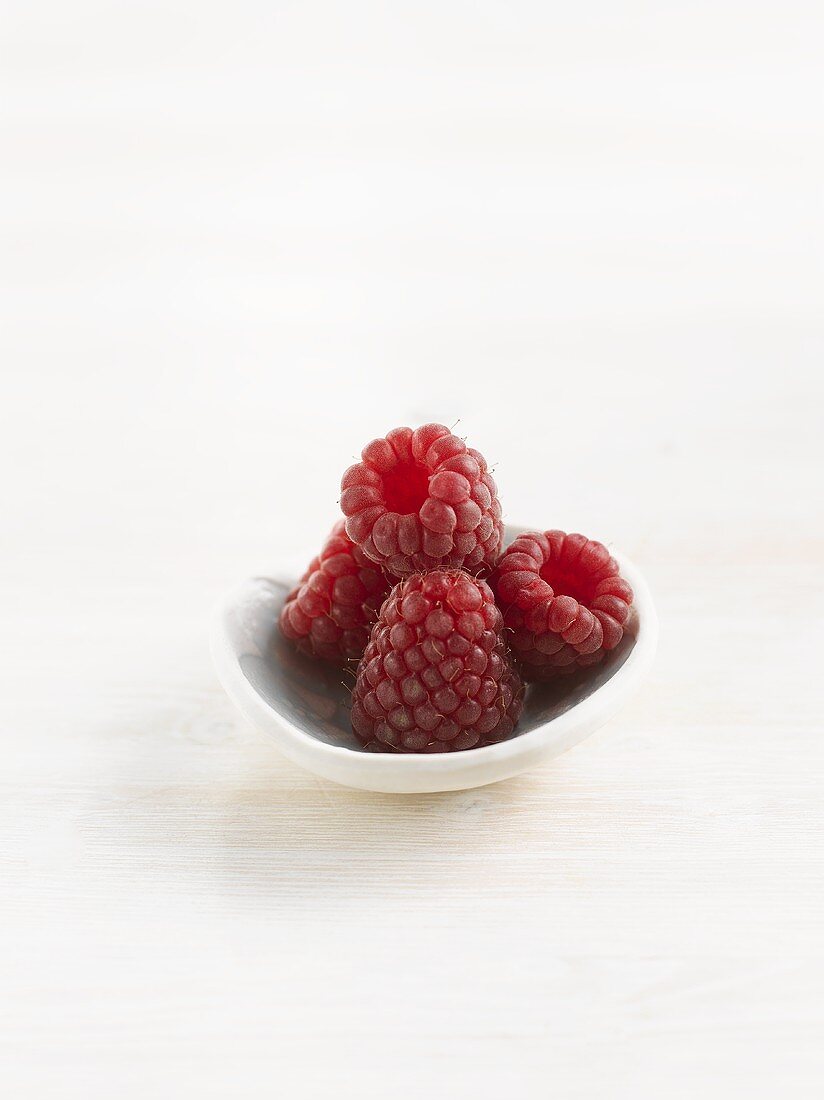 Small bowl of raspberries