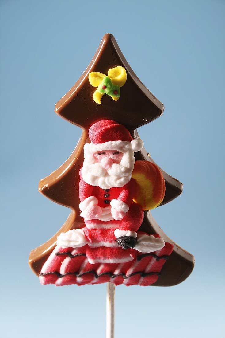 Schokoladentannenbaum mit Weihnachtsmann