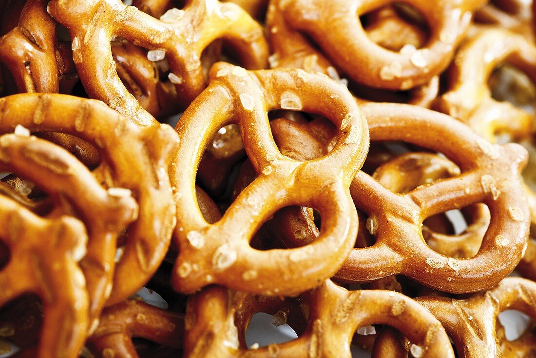 Salted pretzels, close-up