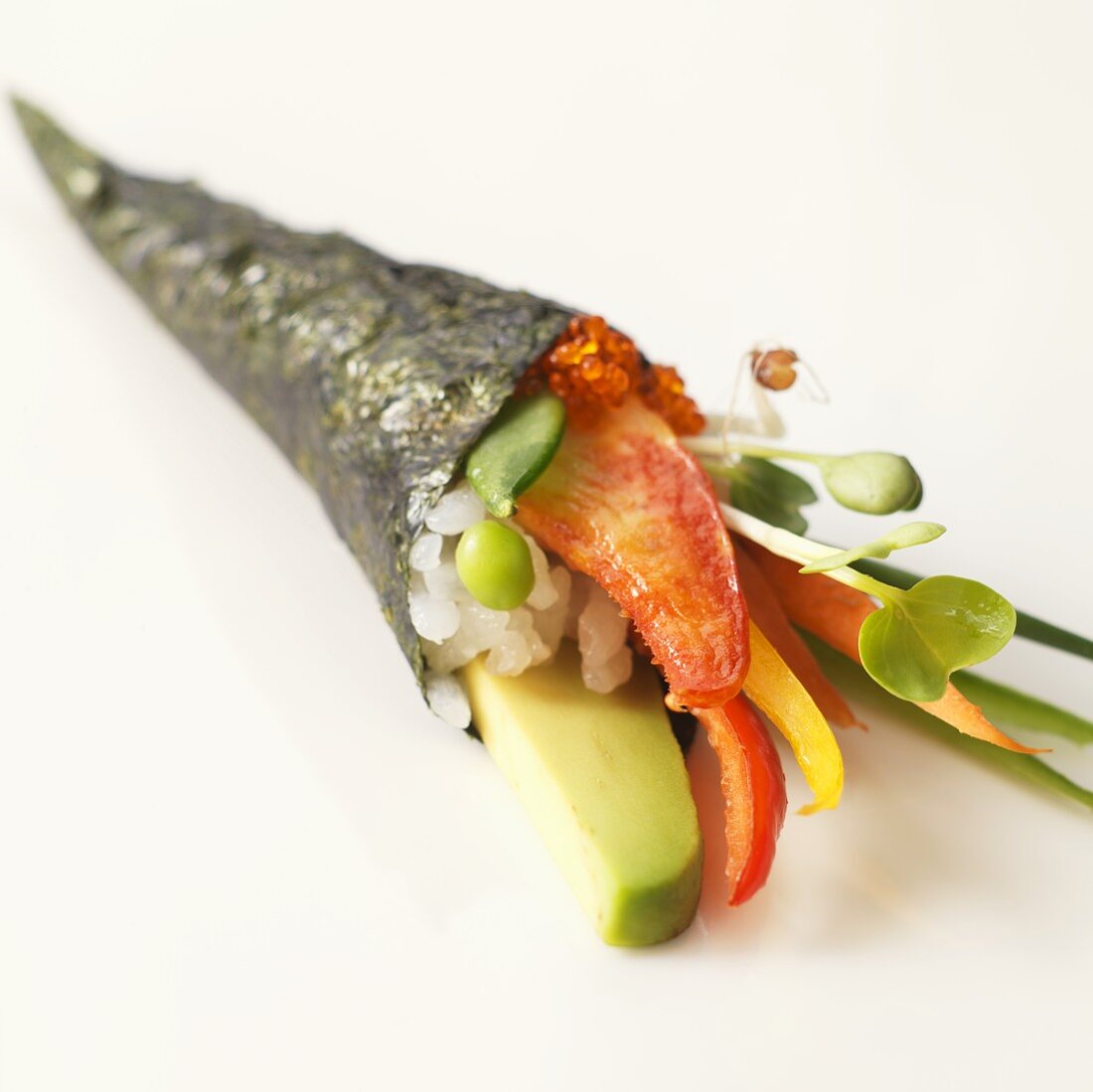 Sushi Cone with Lobster, Avocado and Salmon Roe