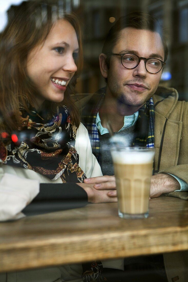 Young couple in a café
