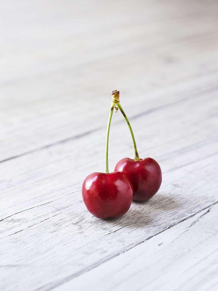 Two cherries, close-up