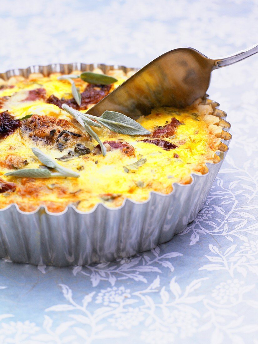 Bacon quiche with sage