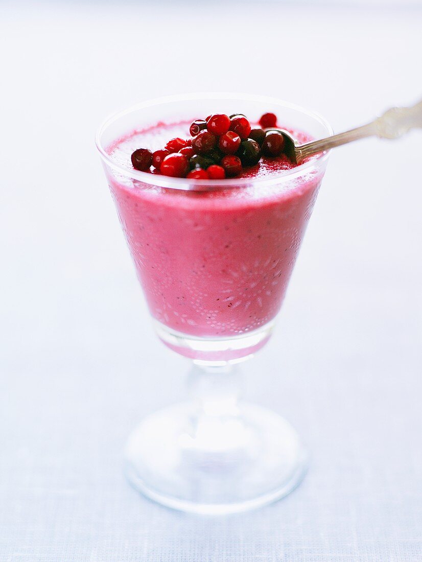 Cranberry cream in glass