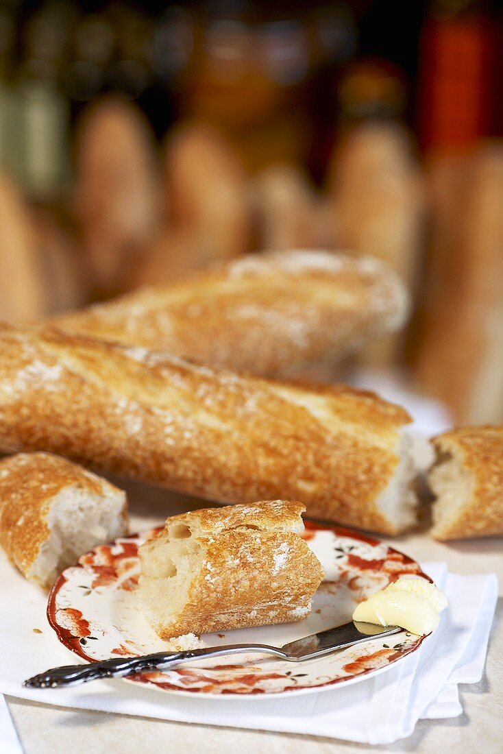 Baguette mit Butter