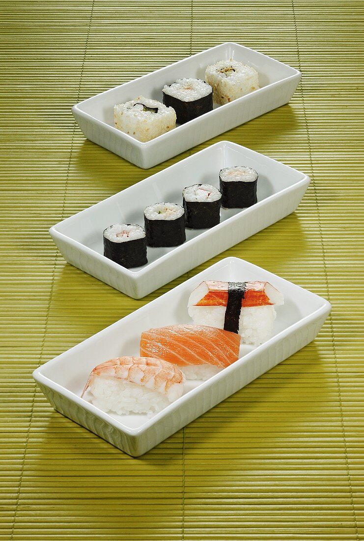 Verschiedene Sushi